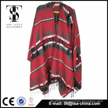 New style latest design high quality shawl scarf jacquard poncho